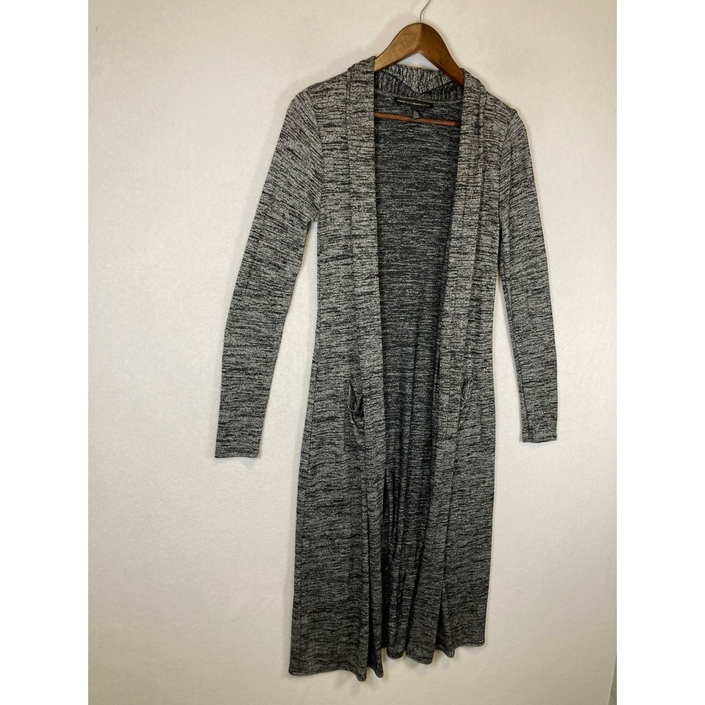 Dark Academia White House Black Market Women XS Gray Space Dye Duster Cardigan - Picture 9 of 9